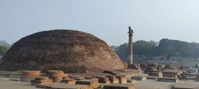 Ashokan Pillar monument in Vaishali, India