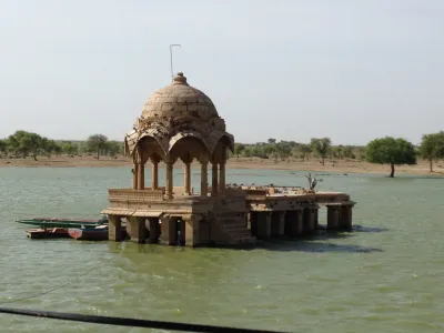 Gadisar Lake monument in Jaisalmer, India