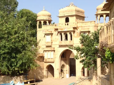Gadisar Lake monument in Jaisalmer, India