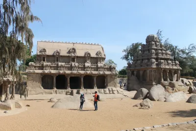 Pancha Rathas monument in Mamallapuram, India